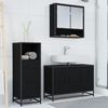 vidaXL Badezimmerm&ouml;bel-Set 3 pcs Schwarz Eichen-Optik Holzwerkstoff