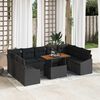 vidaXL Garten-Sofa-Set mit Speicher 10 pcs Schwarz Poly Rattan