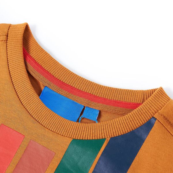 Kinder-Langarmshirt Dunkles Ocker 140