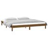 vidaXL Massivholzbett mit LED-Beleuchtung Honigbraun 120x200 cm
