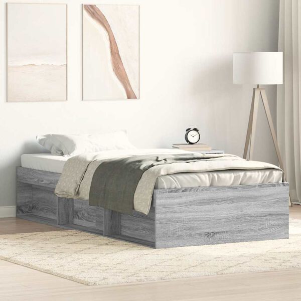 vidaXL Bettgestell Grau Sonoma 75x190 cm