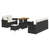 vidaXL Gartensofa-set mit Kissen 8 pcs Schwarz Poly-Rattan