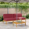 vidaXL Sofa Set mit Kissen Weinrot 240 x 92 x 69 cm Massivholz Akazie