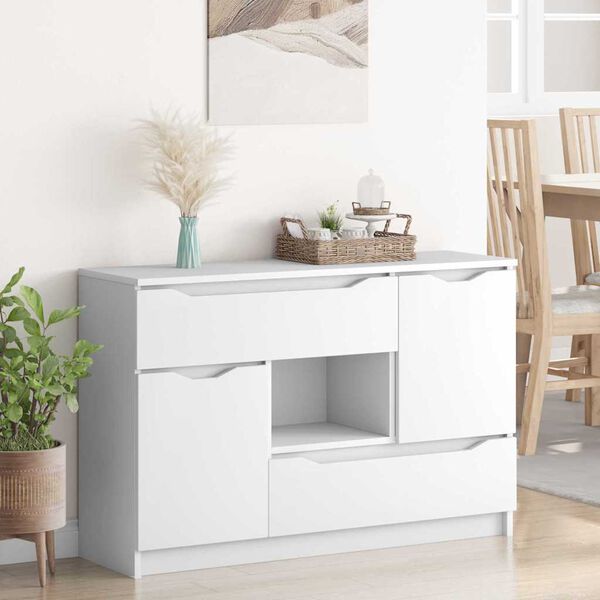 vidaXL Sideboard mit Schubladen Wei&szlig; 100 x 30 x 65,6 Holzwerkstoff