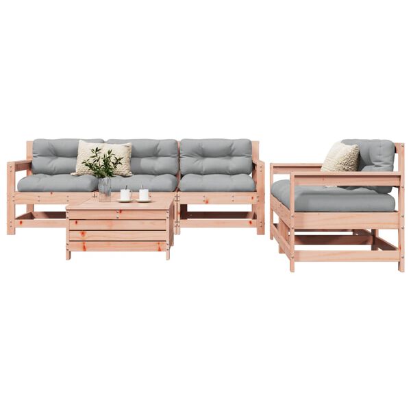 vidaXL 6-tlg. Garten-Sofagarnitur Massivholz Douglasie