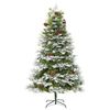 vidaXL Weihnachtsbaum mit Beleuchtung und Kiefernzapfen Gr&uuml;n 195 cm