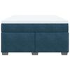vidaXL Boxspringbett mit Matratze Dunkelblau 140x190 cm Samt