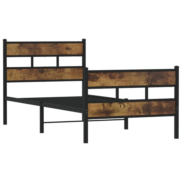 vidaXL Metallbett ohne Matratze R&auml;uchereiche 75x190 cm