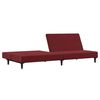 vidaXL Schlafsofa 2-Sitzer mit Fu&szlig;hocker Weinrot Samt