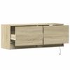 vidaXL TV-Wandschrank mit LED-Beleuchtung Sonoma-Eiche 100x31x35 cm