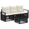 vidaXL Gartensofa-set 4 pcs Schwarz Poly-Rattan