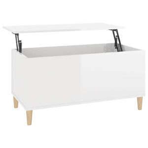 vidaXL Couchtisch Hochglanz-Wei&szlig; 90x44,5x45 cm Holzwerkstoff
