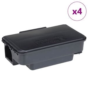 vidaXL Mausefallen 4 Stk. Schwarz 22x12,5x7,5 cm