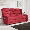vidaXL 3-Sitzer Massagesessel Weinrot Stoff