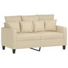 vidaXL 3-tlg. Sofagarnitur mit Kissen Creme Stoff