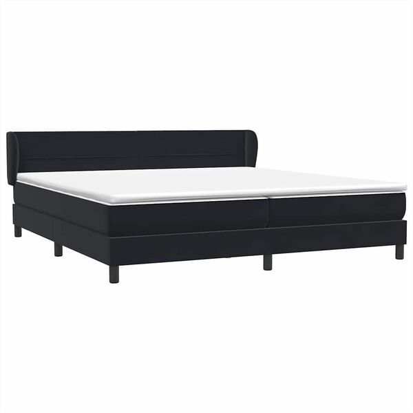 vidaXL Boxspringbett mit Matratzen Schwarz 180x210 cm Samt