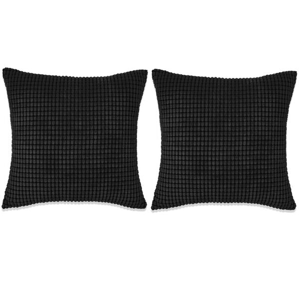 vidaXL Kissen-Set 2 Stk. Velours 60 x 60 cm Schwarz