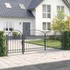 vidaXL Gartentor mit gew&ouml;lbtem Oberteil Grau 4 x 1,25 m Stahl