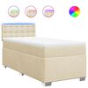 vidaXL Boxspringbett mit Matratze Creme 90x200 cm Stoff