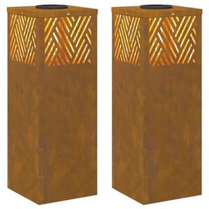 vidaXL Solar LED Weg Licht 2 Stk. Warmes Wei&szlig; 18 x 18 x 50 cm
