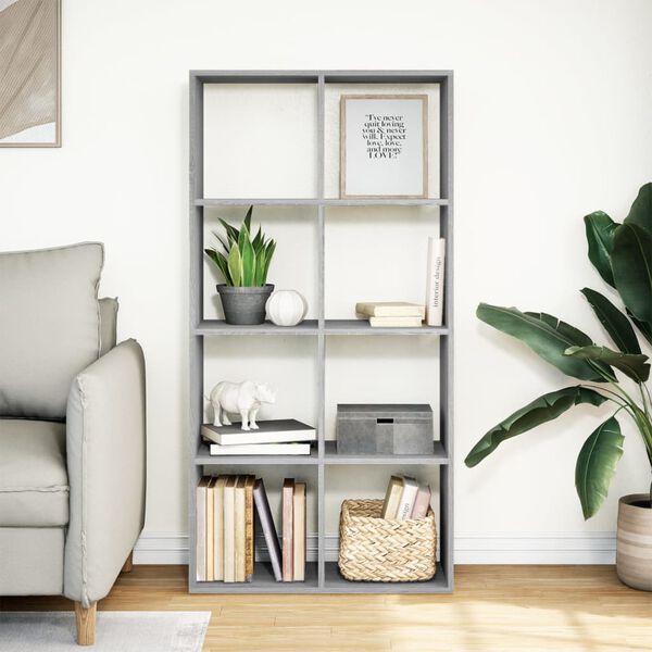 vidaXL Raumteiler-B&uuml;cherregal Grau Sonoma 69,5x29x137,5 cm