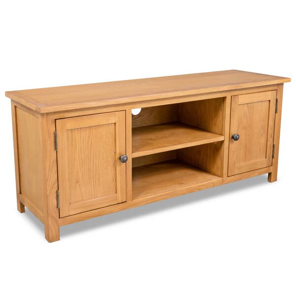 vidaXL TV-Schrank 120x35x48 cm Massivholz Eiche