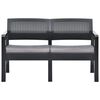 vidaXL Garten-Lounge-Set mit Auflagen 4-tlg. Kunststoff Anthrazit
