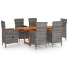 vidaXL 7-tlg. Garten-Essgruppe Poly Rattan Grau