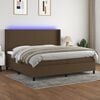 vidaXL Boxspringbett mit Matratze & LED Dunkelbraun 200x200 cm Stoff
