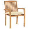 vidaXL Stapelbare Gartenst&uuml;hle mit Kissen 8 Stk. Massivholz Teak