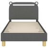 vidaXL Kinderbettgestell mit Kopfteil Dunkelgrau 80 x 160 cm Stoff