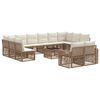 vidaXL Gartensofa-set 13 pcs Beige und Cremewei&szlig; Poly-Rattan