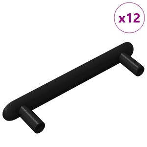 vidaXL Schrankgriff 12 stk. Schwarz 121 x 16.6 x 28.3 mm Eisen
