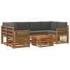 vidaXL Outdoor-Sofagarnitur 7 stk. Natur und Anthrazit
