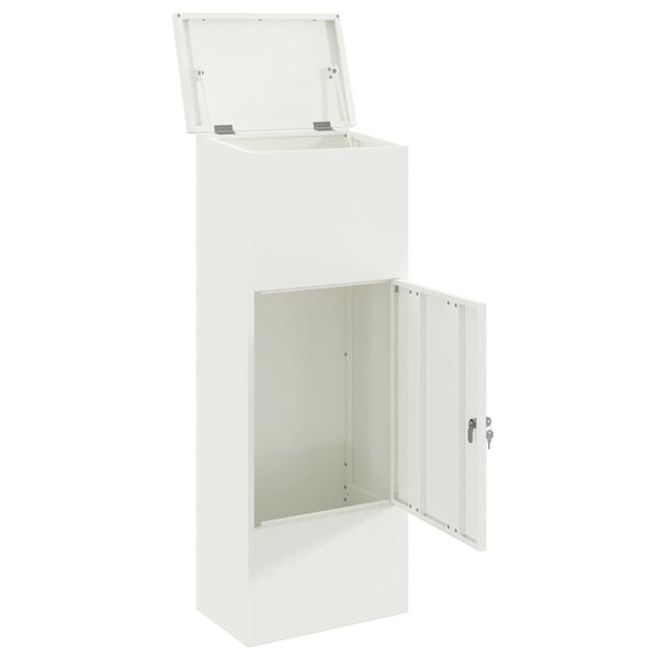 vidaXL Paketdrop-Box Wei&szlig; 44,5 x 29 x 110,5 cm Stahl