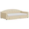 vidaXL Tagesbett Ausziehbar mit Schubladen Creme 100x200 cm Stoff