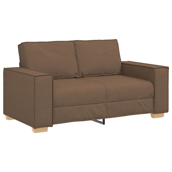 vidaXL 2-tlg. Sofagarnitur mit Kissen Braun Stoff