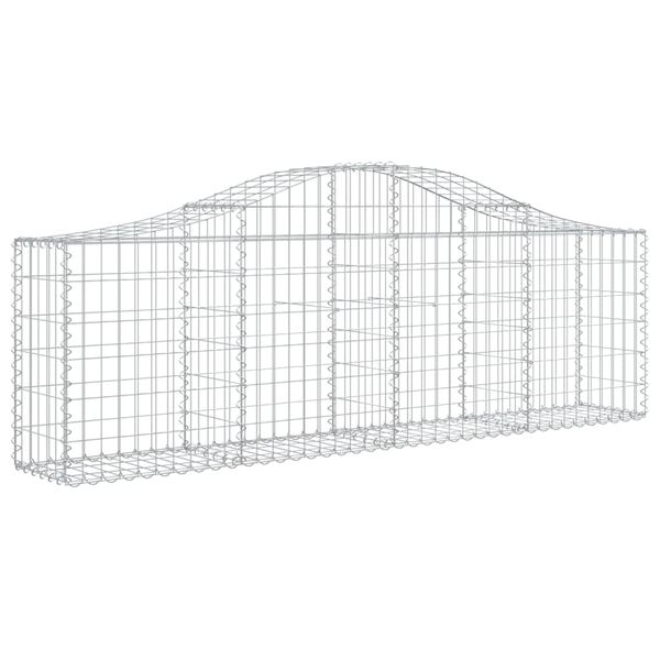 vidaXL Gabionen mit Hochbogen 14 Stk. 200x30x60/80 cm Verzinktes Eisen