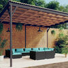 vidaXL 9-tlg. Garten-Lounge-Set mit Kissen Schwarz Poly Rattan