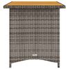 vidaXL Gartentisch mit Holzplatte Grau 110x68x70 cm Poly Rattan