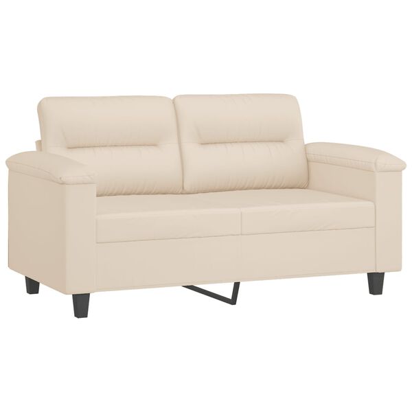 vidaXL 3-tlg. Sofagarnitur mit Kissen Beige Mikrofasergewebe