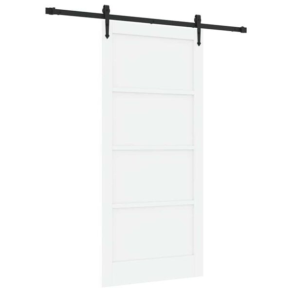 vidaXL Schiebet&uuml;r ORKDAL Wei&szlig; 93 x 202 cm Massives Kiefernholz