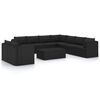 vidaXL 11-tlg. Garten-Lounge-Set mit Kissen Poly Rattan Schwarz