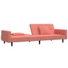 vidaXL Schlafsofa 2-Sitzer mit 2 Kissen Rosa Samt