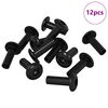 vidaXL H&uuml;lsenmuttern 12 pcs Schwarz M4 x 14,5 mm Metall