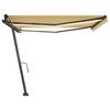 vidaXL Markise Manuell Einziehbar mit LED 400x350 cm Gelb Wei&szlig;