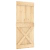 vidaXL Schiebet&uuml;r NARVIK Nat&uuml;rlich und Schwarz 90 x 210 cm (213,5 cm)