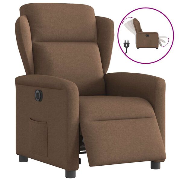 vidaXL Relaxsessel Elektrisch Braun Stoff
