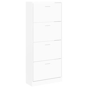 vidaXL Schuhschrank Wei&szlig; 63x24x147 cm Holzwerkstoff
