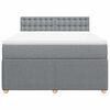vidaXL Boxspringbett mit Matratze Hellgrau 160x200 cm Stoff